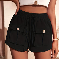 Y2K Elastic Cargo Shorts High Waist Pocket Shorts Casual Women's Clothing