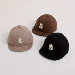 Kids Autumn Baseball Cap with Letter Embroidery