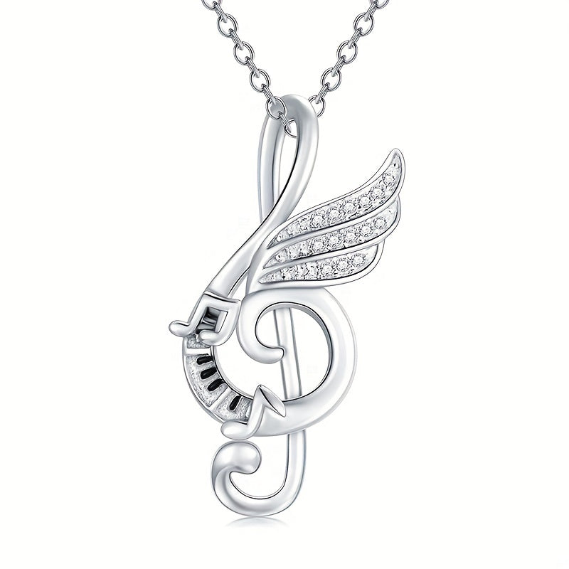 Girl's Notes Pendant Necklace Casual Notes Necklace Accessories