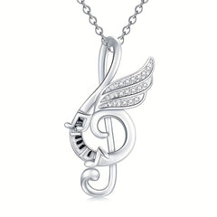 Girl's Notes Pendant Necklace Casual Notes Necklace Accessories