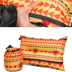Ethnic Style Auto Inflatable Pillow Outdoor Leisure Camping Travel