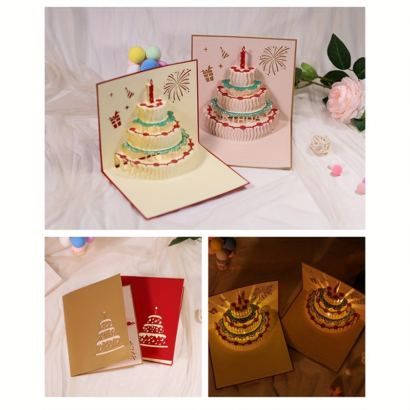 3D Birthday Music Greeting Card Hand Carved Perfect Gift for Holidays