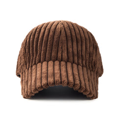Casual Striped Teddy Thermal Baseball Cap