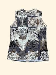 Vintage Floral Print Tank Top Sleeveless Summer Top