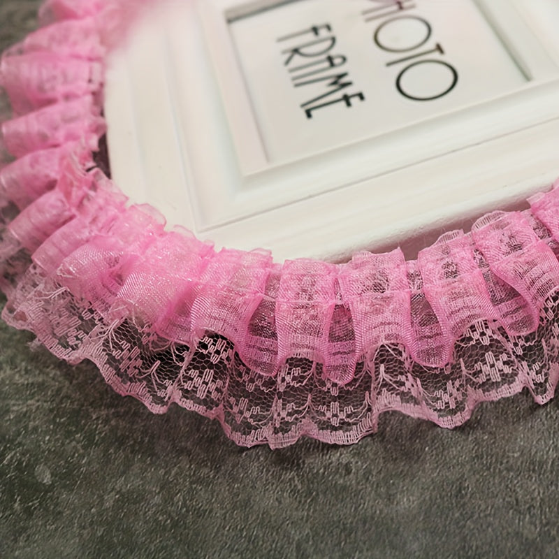 2Yard Coloured Pleated Lace DIY Dress Accessories Pet & Doll Embellishments