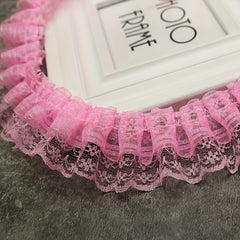 2Yard Coloured Pleated Lace DIY Dress Accessories Pet & Doll Embellishments