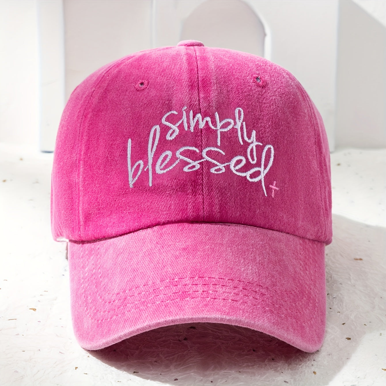 Blessed Embroidery Baseball Cap Distressed Dad Hat