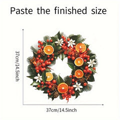 Christmas Garland Sticker, Self-adhesive Door Decoration, 15.3inch