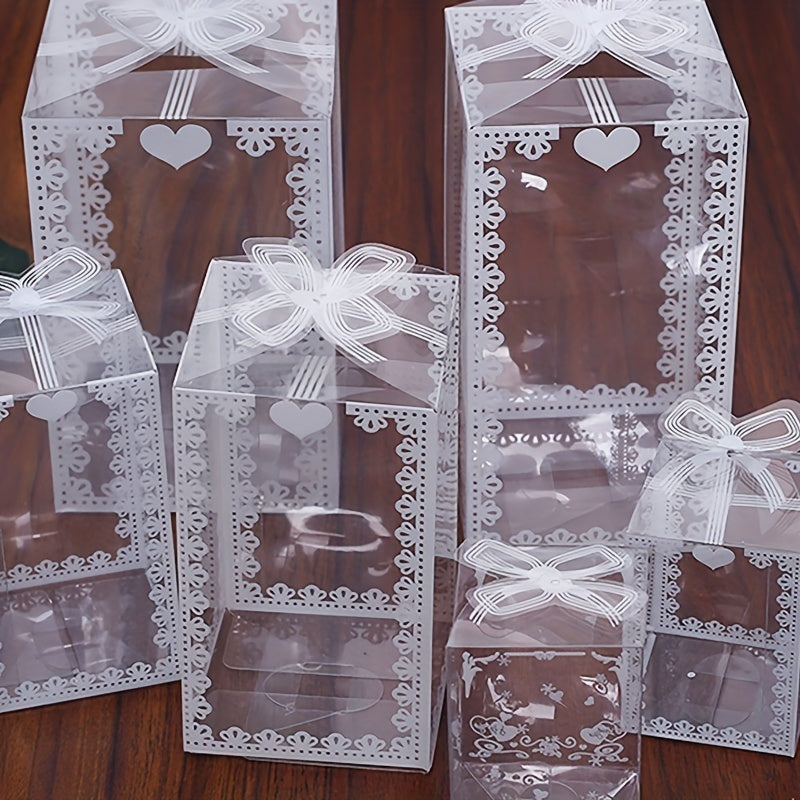 10pcs Transparent Printed Food Packaging Box Candy Chocolate Party Favors