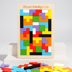 Wooden Blocks Puzzle Brain Teaser Toy 3D Building Blocks Game