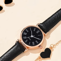 Alloy Round Watch & Heart Jewelry Set Gift for Kids