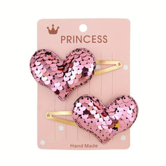 Sparkling Pentagram Heart Hair Clips Set for Christmas Parties