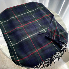 Men's Warm Plaid Scarf Autumn/Winter Double-Sided Shawl