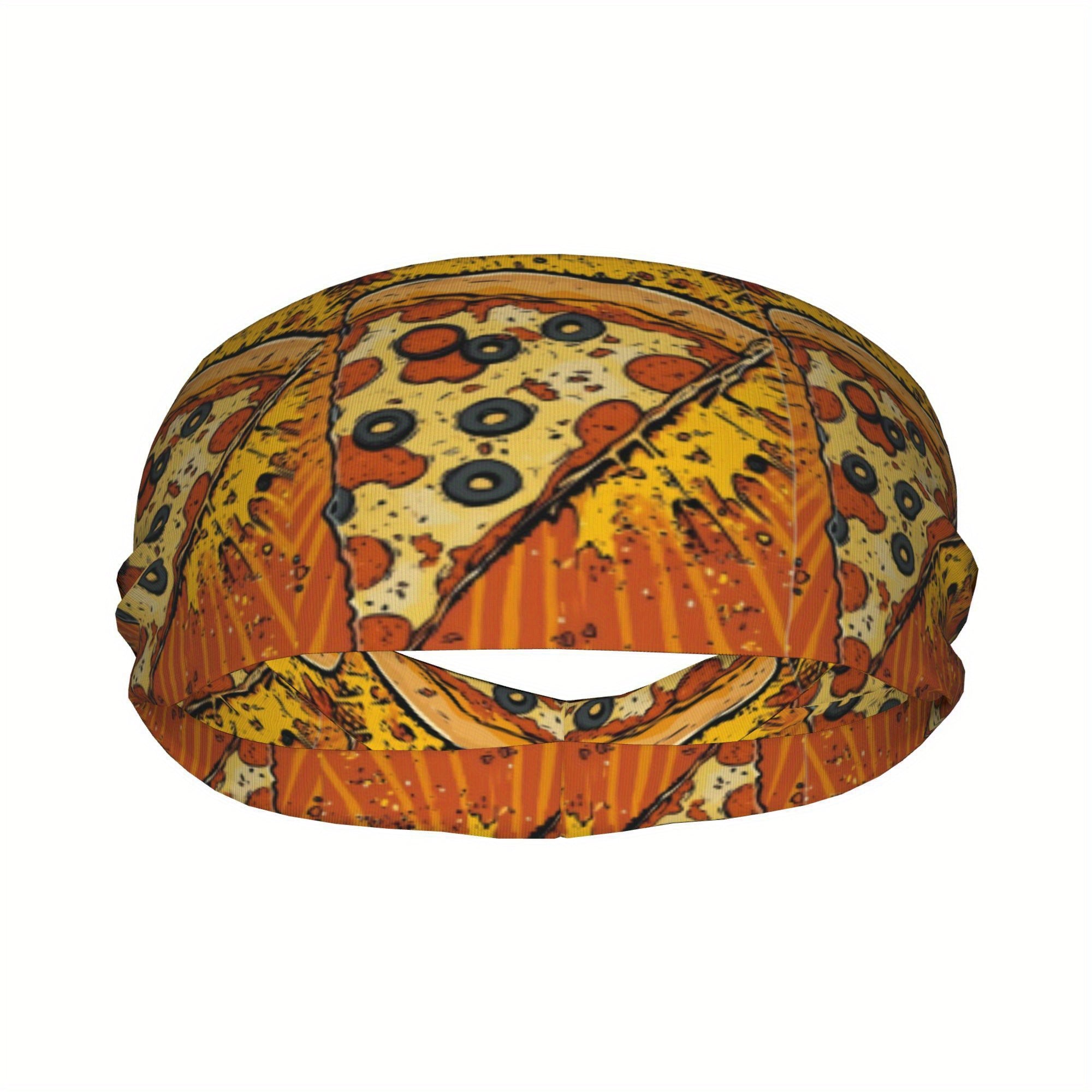 Pizza Slice Sports Headband Sweat Wicking Stretchy Polyester