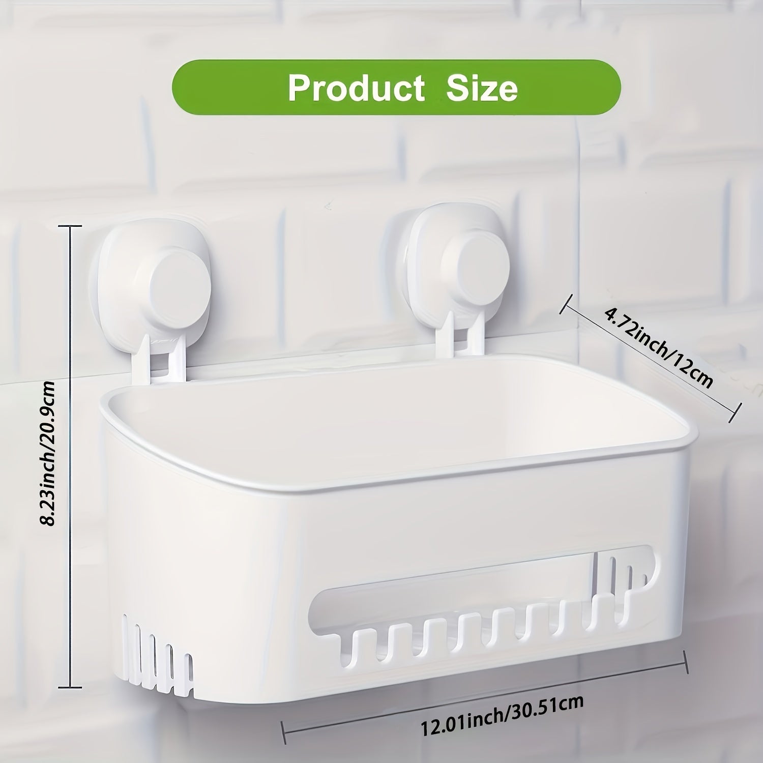 Suction Cup Shower Caddy No Drilling Removable Shower Shelf