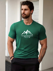 Men's Mountain Graphic T-shirt for Summer Outdoor