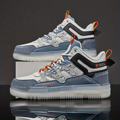 Men's Cloud Print Lace-up Sneakers for Outdoor Comfort