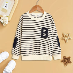 Striped Long Sleeve Top for Boys Size S-XXL