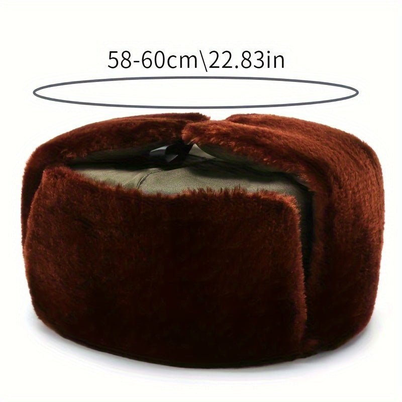 Men's Windproof Winter Trapper Hat with Ear Flaps - Warm Ski Hat