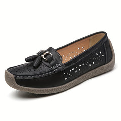 Women's Hollow & Mental Loafers Slip on Low Top Shoes
