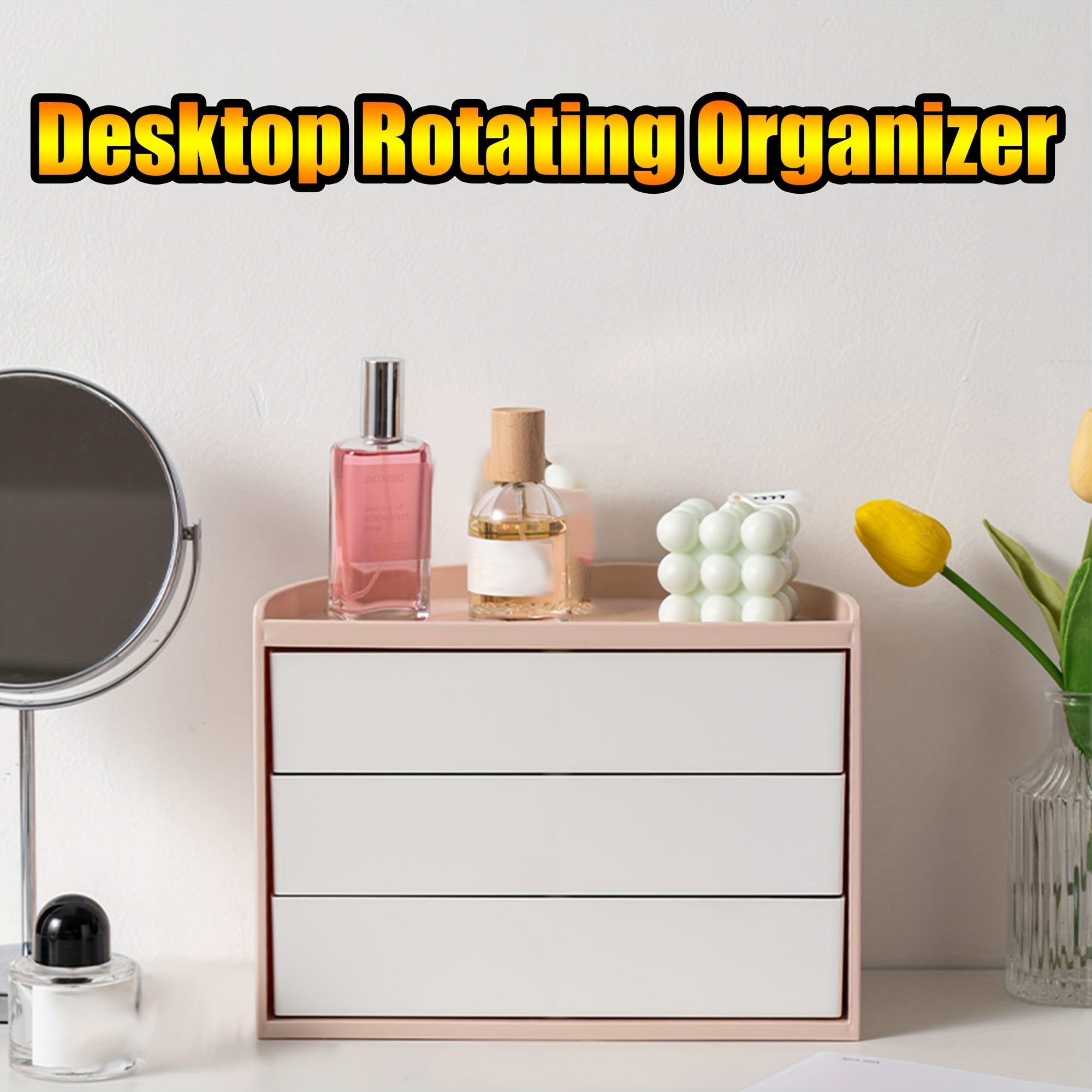 Rotatable Storage Box for Student Desk and Cosmetics