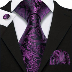 Men's Jacquard Tie & Accessories Set for Party Wedding