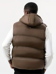 Men's Warm Hooded Winter Vest with Big Pockets
