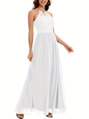 Lace Splicing Halter Neck Aline Dress For Party