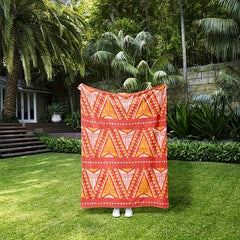 Bohemian Print Flannel Blanket Soft Warm Throw Blanket for Home Office Camping