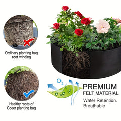 54L Large Grow Bag Heavy Duty Fabric Round Raised Garden Bed Planter