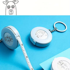 Cartoon Mini Tape Measure Keychain 2m Small Ruler Student Height Centimeter