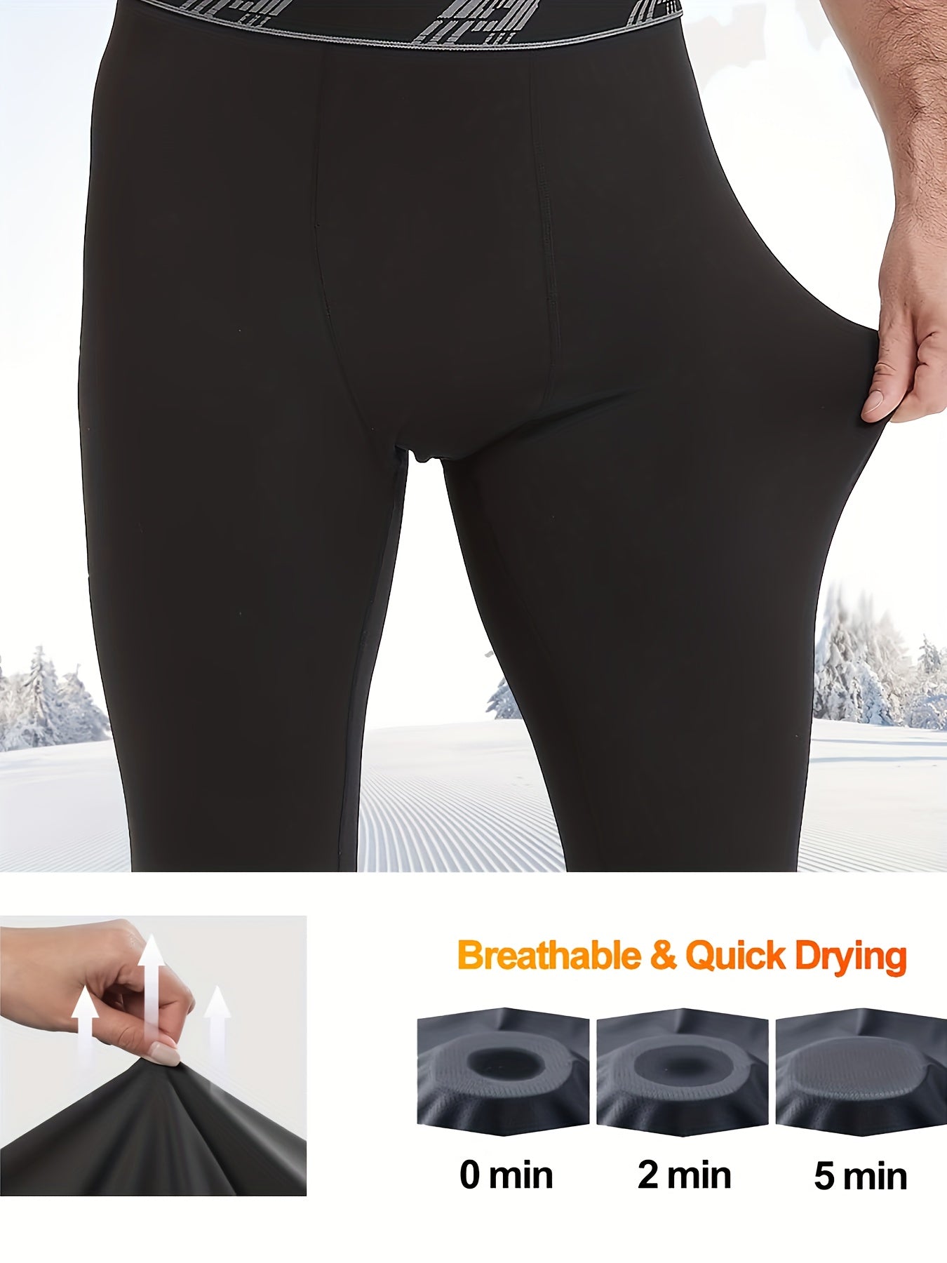 4 Pack Men's Thermal Compression Pants Fleece Lined Sports Tights