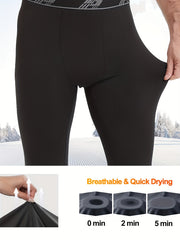4 Pack Men's Thermal Compression Pants Fleece Lined Sports Tights