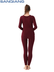 Women's Thermal Underwear Set Lightweight Top & Bottom Long Johns Set
