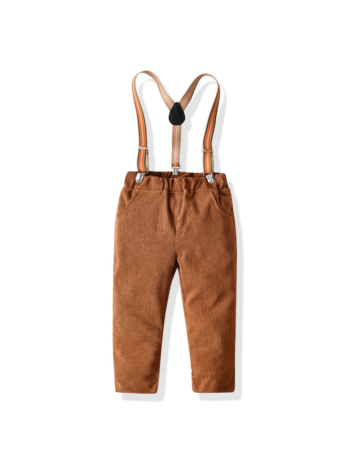 Boys Suspender Pants Elastic Waistband