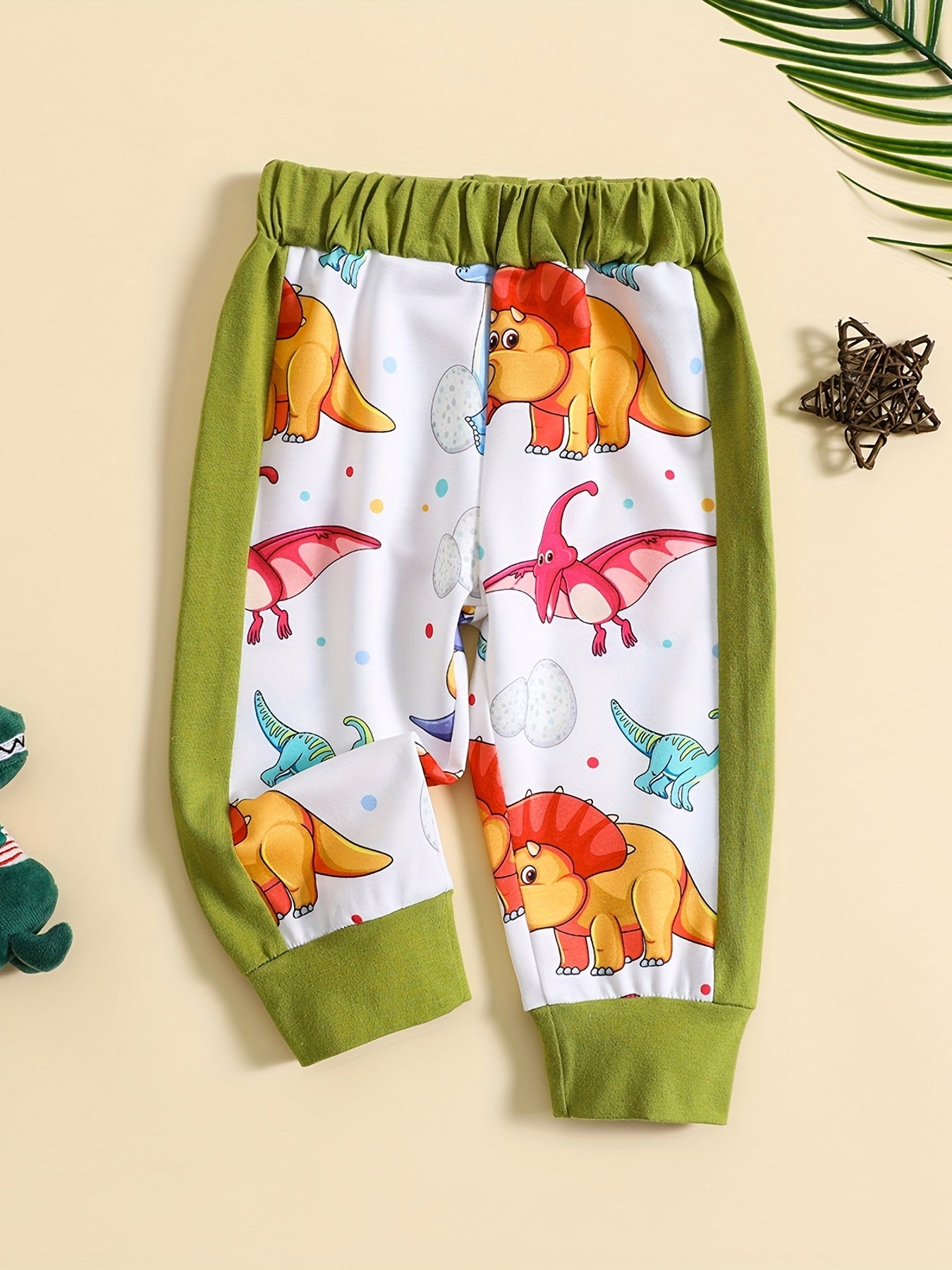 Baby Boys Dinosaur Print Pants for Spring Fall