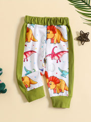 Baby Boys Dinosaur Print Pants for Spring Fall