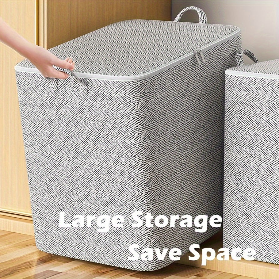 Large Clothes Storage Bin With Lid Folding Closet Organizer Bag
