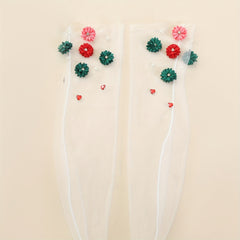 Flower Applique Socks Mid Tube Stockings