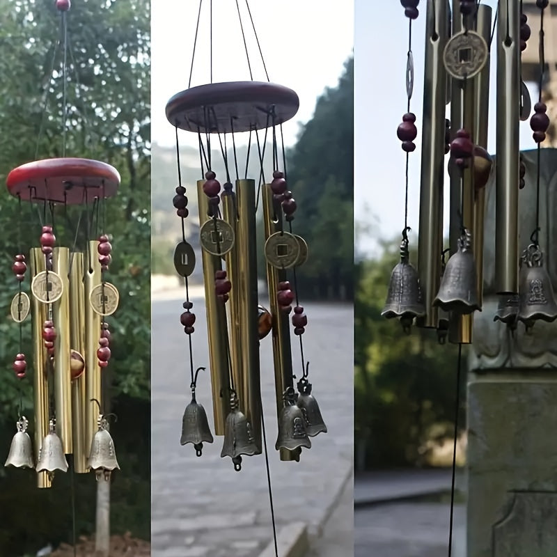 Solid Wood Bronze Wind Chimes Rust-proof Outdoor Decoration