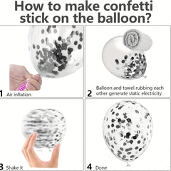 61pcs Silvery Confetti Balloon Set for Wedding Birthday Anniversary