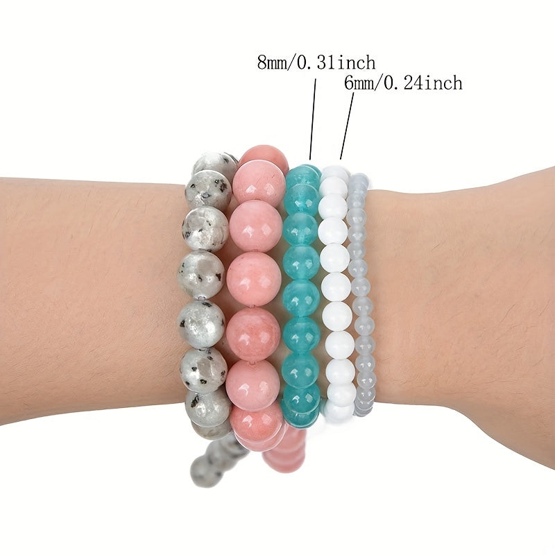 Natural Stone Round Loose Beads for Jewelry Making DIY