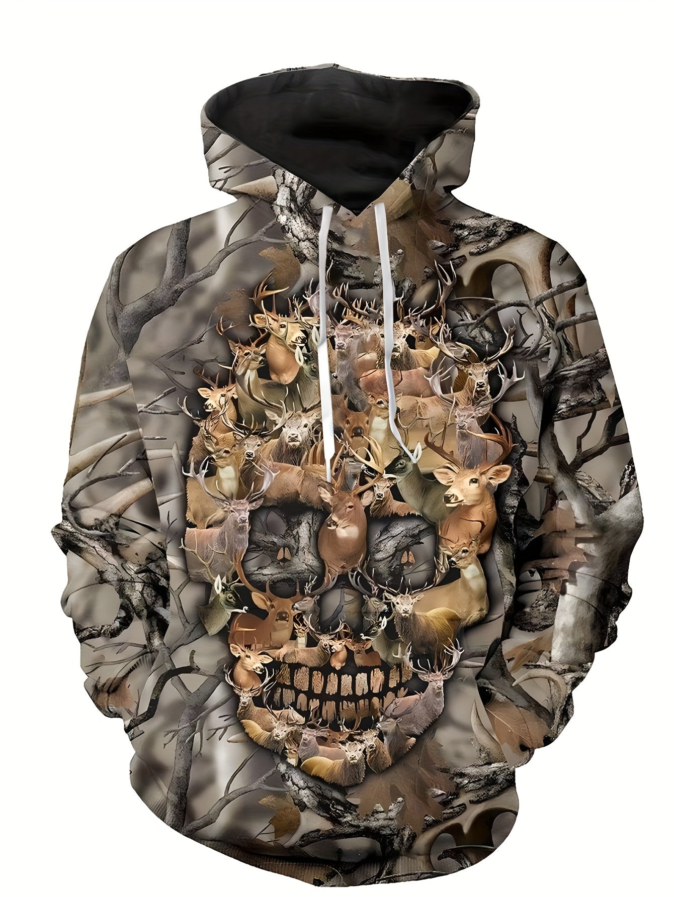 Skull And Brach 3D Print Hoodie For Men