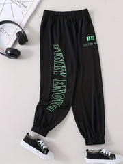 Toddler Boys Letter ENOUGH Graphic Jogger Pants
