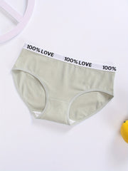 Letter Print Bra & Panties Set Women's Lingerie