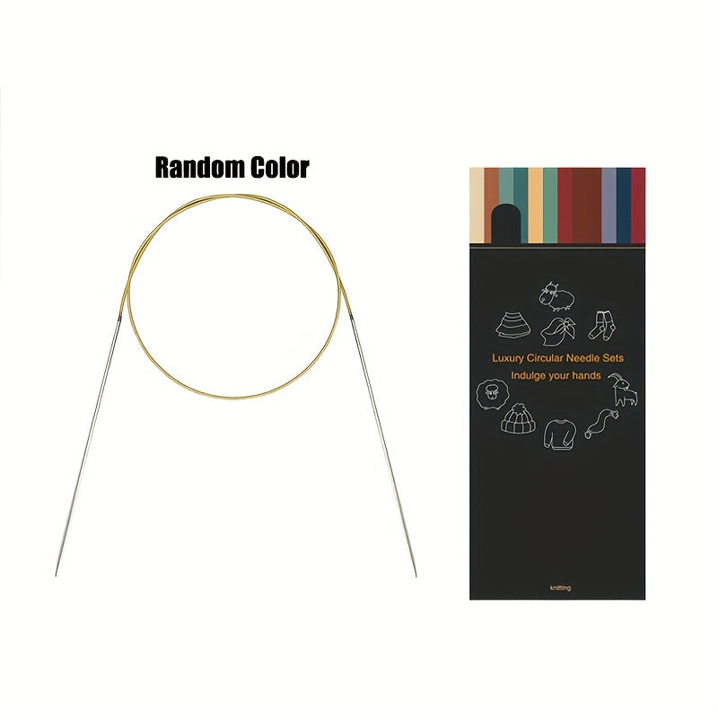 9pcs Circular Knitting Needles 25 5Inch Stainless Steel Knitting Needle