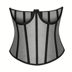 Strapless Corset Bustier Tummy Control Lace Up Body Shaper Women's Lingerie