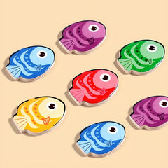 Colorful Wooden Fish Game Find Direction Logic Training Toy with 30 Cards