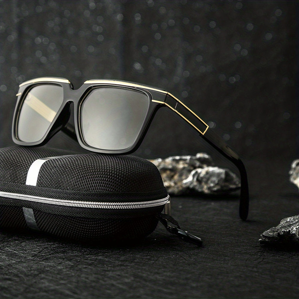 Men's Square Frame Steampunk Sunglasses UV Protection