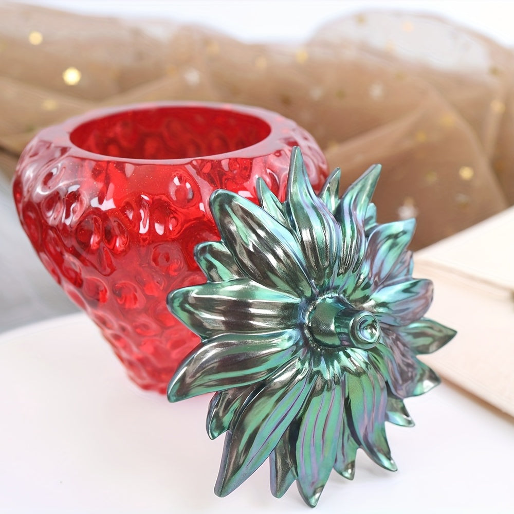 Strawberry Storage Box Resin Mold Set with Lid for DIY Jewelry